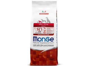 Корм Monge для взрослых собак мелких пород, из ягненка с рисом и картофелем, Dog Speciality Line Monoprotein, 7,5 кг Зообазар