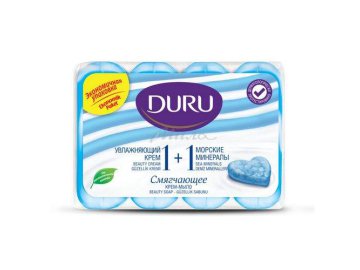 Крем-мыло  DURU 1+1 туалетное Увлажняющий крем и морские минералы, 4 x 80 г