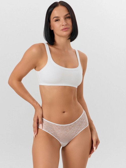 Трусы шорты женские белые кружевные, фото 1 из 21