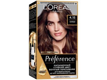 Краска для волос L'OREAL Recital Preference, тон 4.15 Каракас темный каштан, 174 мл