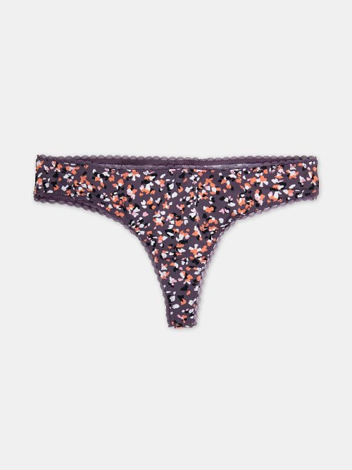 Трусы женские бразилиана фиолетовые с принтом "абстракция на гортензии", фото 10 из 30