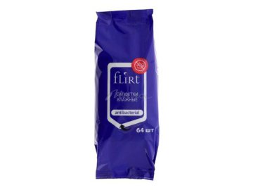 Салфетки влажные FLIRT антибактериальные, 64 шт