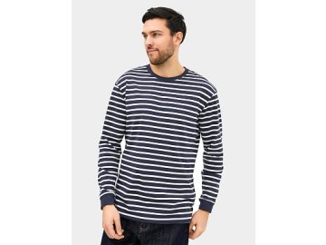 Лонгслив мужской молочный в синюю пооску Марк Формель