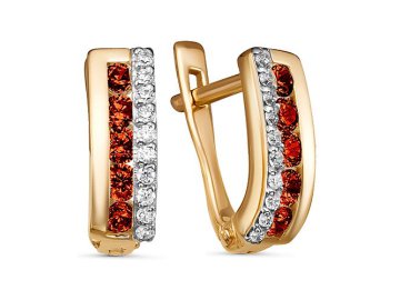 Серьги детские Иллада, красное золото 585 проба, вставка фианит