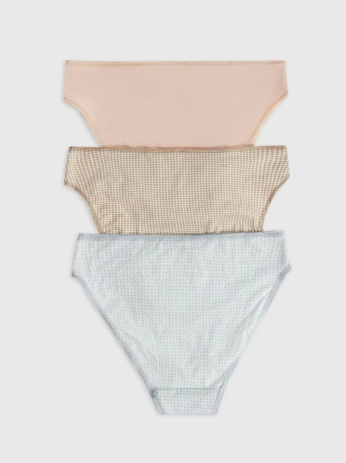 Трусы женские классические мультипак (3 шт.) молочно-бежевые с орнаментом, фото 10 из 30