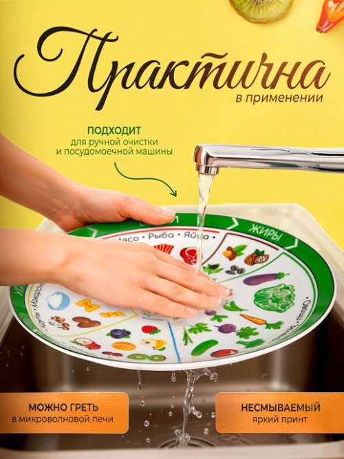 Тарелка для правильного питания Healthy (24 см), фото 2 из 33