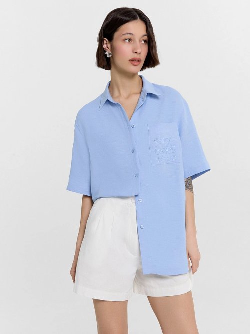 Рубашка женская голубая, фото 5 из 5