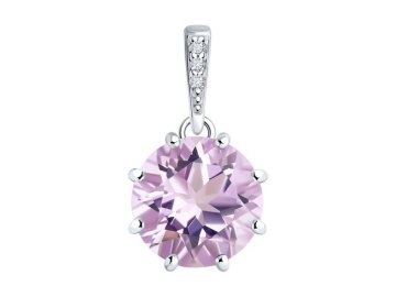 Подвеска декоративная Diamant, серебро 925 проба, вставка фианит/аметист
