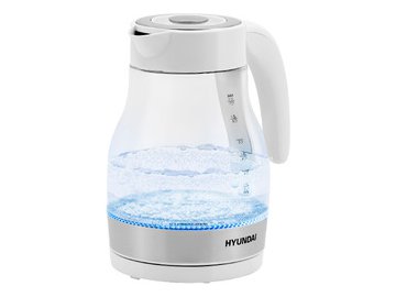 Электрический чайник Hyundai HYK-G3802 белый/серебристый (стекло) в Барановичах 5 элемент