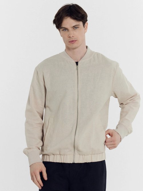 Бомбер мужской в белом цвете, фото 2 из 5