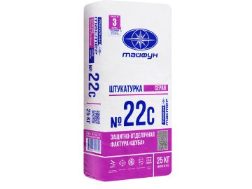 Декоративная штукатурка Тайфун Мастер №22С (фактура "шуба") серая, 25 кг