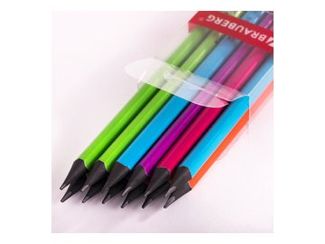 Набор карандашей чернографитных Brauberg ULTRA COLOR HB, с ластиком, пластиковые (181710) 12 шт