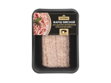 Фарш мясной из цыплят-бройлер. Классический, охл., ПК Корона, 1 кг