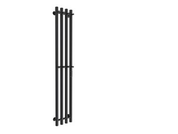 Полотенцесушитель электрический Маргроид Ferrum Inaro 4 СНШ 150×6×18 (черный матовый, скрытого монтажа, таймер справа, 8 крючков)
