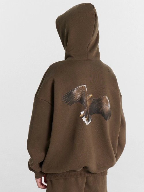 Худи для мальчиков оверсайз коричневое из коллекции "Zakaзnik El’nya / Заказник Ельня", фото 3 из 7