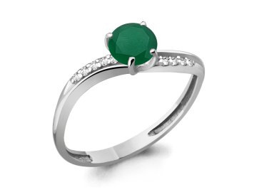 Кольцо декоративное Aquamarine, серебро 925 проба, вставка фианит