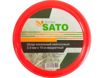 Шнур косильный нейлоновый 3,0мм х15м квадратный SATO TECHNO