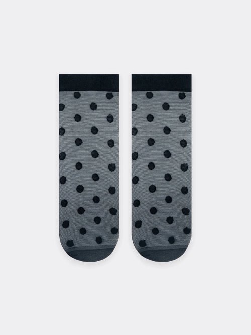 Носки женские капроновые черные в горошек, фото 3 из 4