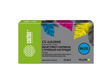 Картридж струйный Cactus CS-3JA29AE 963XL желт.пигм. (25.5мл) для HP OfficeJet Pro 9010/9010e/9012/9014/9015/9016/9019