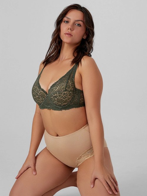 Бюстгальтер женский зеленый с кружевом, фото 6 из 21