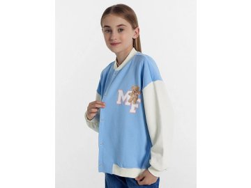 Толстовка для девочек голубая с печатью Марк Формель