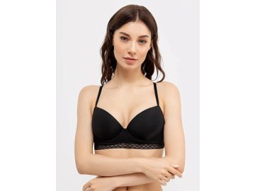 Бюстгальтер push-up черного цвета с кружевным поясом Марк Формель