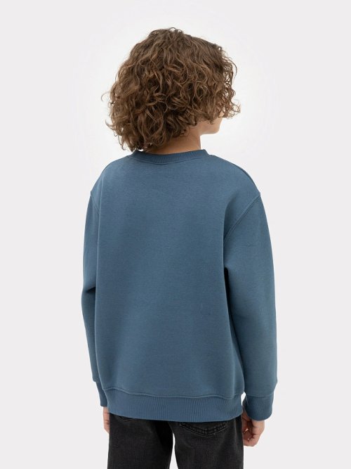 Джемпер для мальчиков синий с печатью, фото 3 из 7