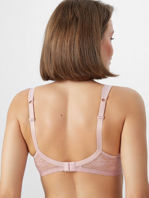 Бюстгальтер женский розовый с кружевом, фото 3 из 21