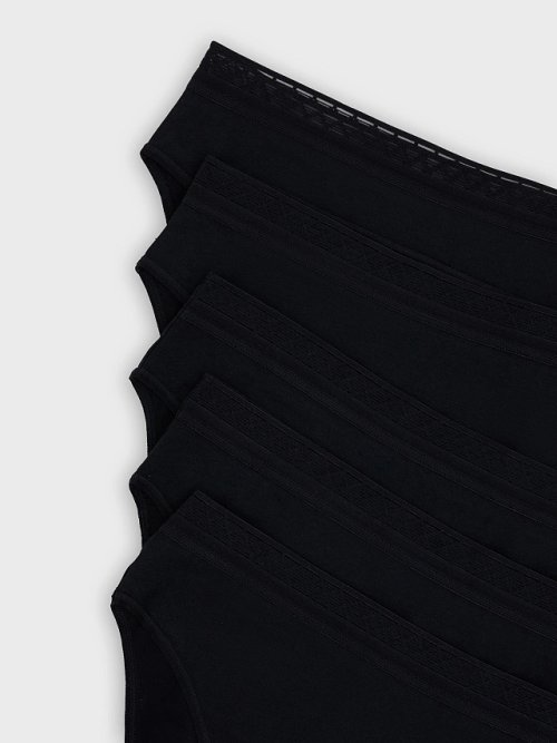 Трусы слипы женские черные в наборе, 5 шт, фото 10 из 30