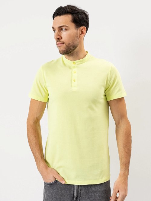 Джемпер-поло хлопковый в лимонно-желтом цвете, фото 1 из 6