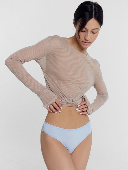 Трусы женские слип-бикини в голубом цвете, фото 1 из 15