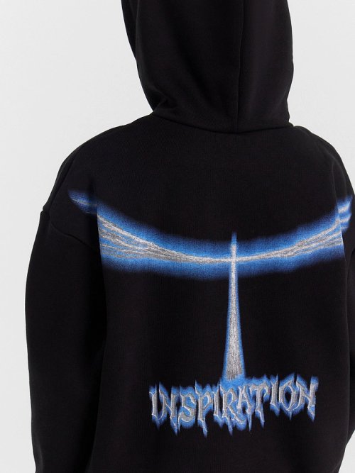 Худи для мальчиков черное с принтом "Inspiration", фото 7 из 7