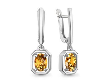 Серьги длинные Aquamarine, серебро 925 проба