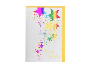 Открытка Happy Birthday Звезды, арт JCT-19-11-1402 со скидкой в магазинах Мила