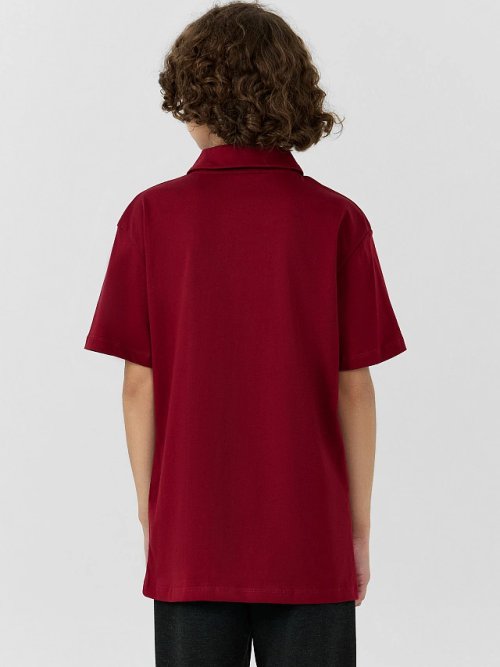 Поло для мальчиков бордовое, фото 2 из 10