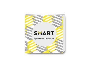 Салфетки бумажные SMART CLASSIC белые, тисненые, без рисунка, однослойные, 230 х 235 мм, 100 шт