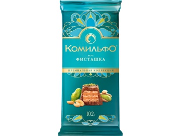 Шоколад"КОМИЛЬФО"(фисташка)102г на акции в магазинах Евроопт