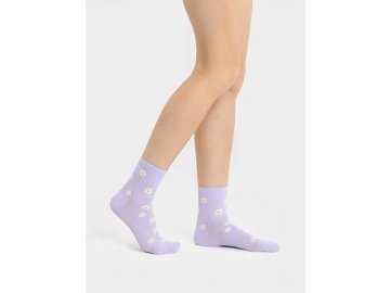Носки женские фиолетовые с рисунком в виде ромашек в Молодечно Марк Формель