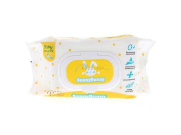 Салфетки влажные детские SUNNY BUNNY с экстрактом ромашки и витамином Е, 60 шт
