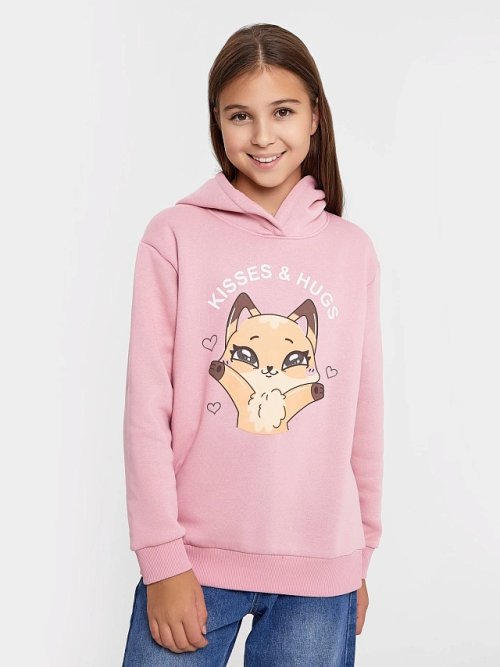 Худи для девочек в пыльно-розовом оттенке, фото 1 из 5
