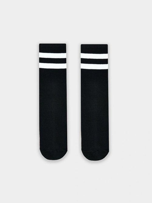 Носки мужские черные с рисунком в виде полосок, фото 3 из 12