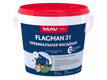Краска FLAGMAN 31 премиальная фасадная (ВД-АК-1031) белая матовая  1л (1,2 кг)