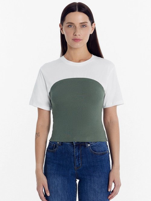 Джемпер женский бело-зеленый, фото 2 из 5