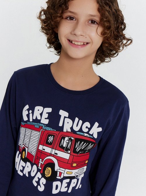 Пижама для мальчиков с принтом "Fire truck heroes dept.", фото 5 из 6