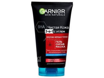 Мила акции Орша - Средство для лица косметическое GARNIER Skin Naturals Чистая кожа 3 в 1 с углем от черных точек, 150 мл