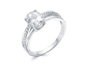 Кольцо помолвочное Zlato, серебро 925 проба, вставка фианит