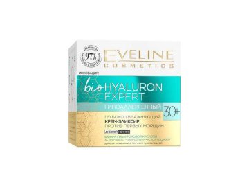 Крем-эликсир EVELINE Biohyaluron Expert гипоаллергенный глубоко увлажняющий против первых морщин 30+, 50 мл