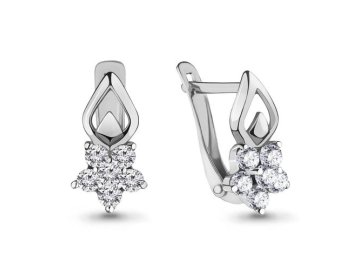 Серьги длинные Aquamarine, серебро 925 проба, вставка фианит