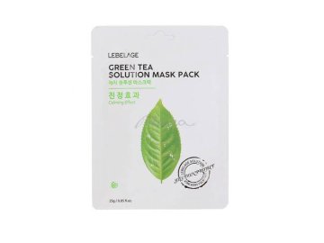 Маска для лица LEBELAGE Green Tea Solution Mask Pack с экстрактом листьев зеленого чая, 25 г