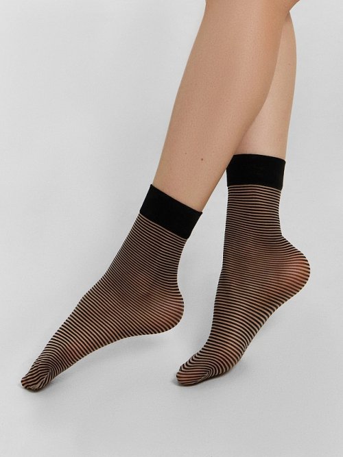 Носки женские в бежево-черном цвете, фото 1 из 30